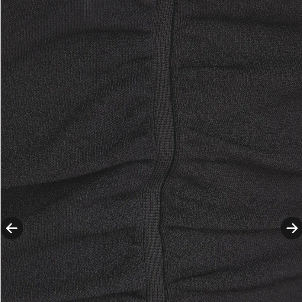 Sandro Poitou Knit Mini Dress 38 US 6 Black Ruched Puff Sleeve NWT LBD Event - Picture 5 of 10